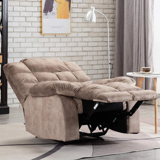 Manual Recliner Chairs for Adults, Breathable Fabric Reclining Chair Sofas for Living Room, Camel