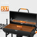 29-Inch Barrel Charcoal Grill, Heavy Duty BBQ Grill with Manual Rotisserie Meat Fork, Detachable Windproof Ash Collector Barbecue Smoker Grill Combo for Backyard, Patio and Parties ﻿