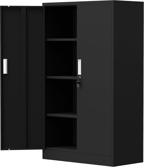 Locking Black 53Inch Industrial Metal Storage Cabinet