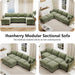 Green 112Inches Sectional Sofa With Storage Ottomans