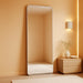 Silver Full Length Mirror 21 X 56 Inch Nano Floor Mirrors with Stand Rounded Corner Full Body Mirrors with Aluminum Alloy Frame for Bedroom Living Room Checkroom