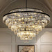 Large Crystal Chandelier, 48’’ Black Farmhouse Luxury Chandelier