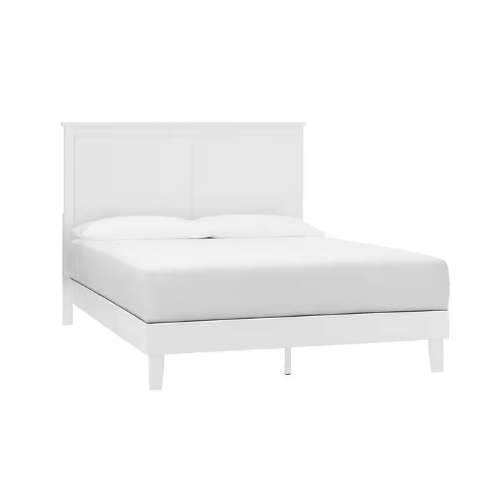 Granbury White Wood Full Platform Bed (55.16 In. W X 48 In. H)