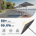 10FT Patio Umbrella Outdoor Market Umbrella with Crank and Tilt, 8 Flexible Fiberglass Ribs, Uv-Resistant Waterproof Canopy for Patio, Deck, Garden, Backyard, Gray
