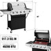 4 Burners Gas Grill with Side Burner, Propane Grill with Wheels and Storage, Outdoor Gas BBQ with Oil Tray and Thermometer for Patio and Party, 49200 BTU