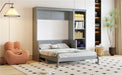 Murphy Bed Wall Bed, Fold-Down Wall-Mounted Bed with Desk and Bookshelf, Space-Saving Guest for Small Rooms, Easy Assembly, Full/Queen Size (Gray, Full)