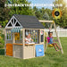 Natural Cedar Outdoor Playhouse With Swing TicTacToe