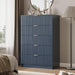 47" Tall Fluted 5-Drawer Dresser for Bedroom, Blue