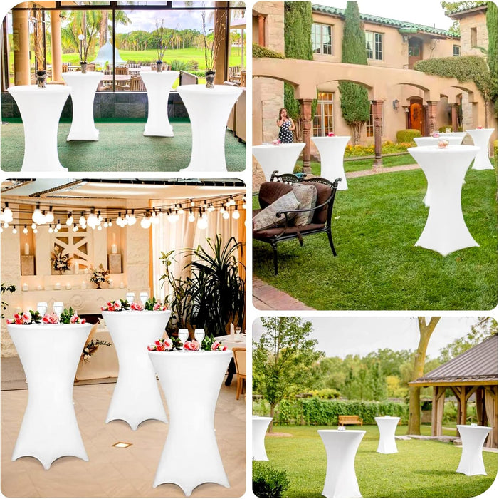 White Spandex Square Cocktail Table Covers 32x43Inches