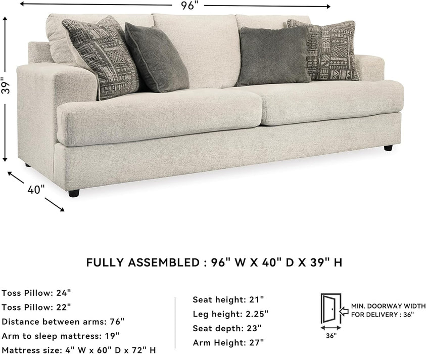 Soletren Premium Chenille Queen Sofa Sleeper White