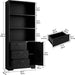 Bookshelf with Door and 3 Drawers, 71In Tall Bookcase Shelf with 3-Tier Shelves, for Bedroom Living Room Entrance Hallway Home Office
