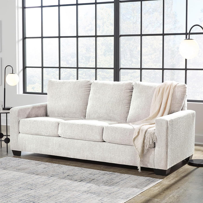 White Queen Upholstered Sleeper Sofa With GelMemoryFoam