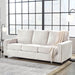 White Queen Upholstered Sleeper Sofa With GelMemoryFoam