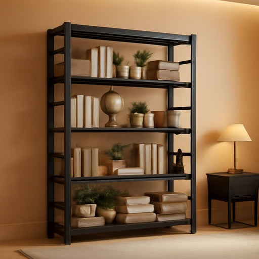 Five Tier IndustrialStrength Metal Bookshelf SeventyTwoInchTall