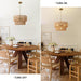 17.8 Inch Boho Handwoven Rattan Chandelier Fixture