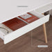 White Desk Mid Century Modern Desk Wooden Desk with Drawer Small Office Desk Mid Century Computer Desk White Makeup Table