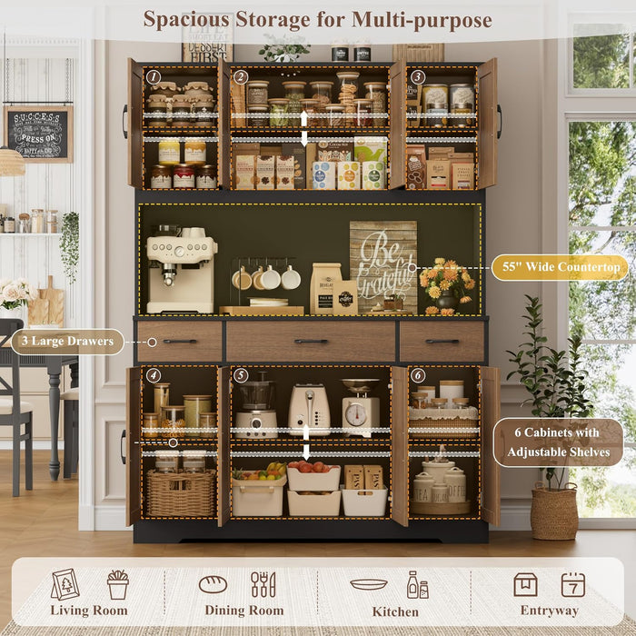 55InchPantryCabinetWithIntegratedUsbChargingDockSystem