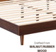 Fly Wooden Bed Frame without Headboard, Crafted from Walnut, Rubber Wood with Silent Slats and Wood Central Supports, 1000 Lb Capacity, Effortless Assembly, Queen - Dark Walnut