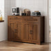 Buffet Cabinet with 2 Storage Drawers, Farmhouse Coffee Bar Table with Storage and Adjustable Shelf, 47.2" Wide Fluted Sideboard Cabinet for Kitchen, Dining Room, Living Room, Entryway, Modern Walnut