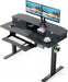 48" X 26" Electric Standing Desk with 2 Drawers & 26.7" Large Keyboard Tray, C-Clamp Mount Compatible, Adjustable Computer Desk for Home Office, Stand up Desk with 4 Height Presets, Black