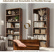 6 Tier Bookshelf, Tall Display Storage Shelves Floor Wood Shelves, Brown | Floor Standing 6 Tiers Display Storage Shelves 63 in Tall Bookcase Home Decor Furniture for Home Office, Living Room, Bedroom