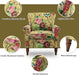 Modern Wingback Accent Chair with Wood Legs & Removable Cushion, Comfy Upholstered Armchair with Nailhead Trim, Floral Pattern Single Sofa Chair for Living Room Bedroom, Mustard