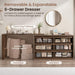 6 Drawer Double Dresser for Bedroom, L Shaped Modern Simply Chest of Drawers, Wood Storage Corner Dresser with Anti-Tipping for Living Room Entryway Home Office, Walnut