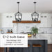 Farmhouse Chandelier Black Openwork Cage Four Light