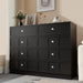 8 Drawer Dresser for Bedroom: 47" Black Chest of Drawers with Deep Drawers