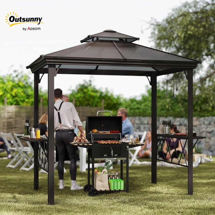 9x5 Ft Grill Gazebo Polycarbonate Roof Uvprotection