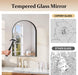 Black Arch Mirror, 30’’X36’’ Black Mirror for Bathroom, Wide Arched Bathroom Mirror with Metal Frame, Wall Mounted Mirror for Bedroom Living Room Entryway Modern