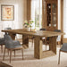 Farmhouse Dining Table, 63-Inch Rectangular Kitchen Table with Strong Geometric Frame for Kitchen & Dining & Living Room, Brown