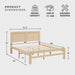 Queen Platform Bed, Faux Wood Veneer Platform Bed Frame with Panel Headboard, Strong Wooden Slats Support, No Box Spring Required, Easy Assembly, Natural