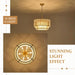 18'' White Woven with Metal Frame Rattan Chandelier