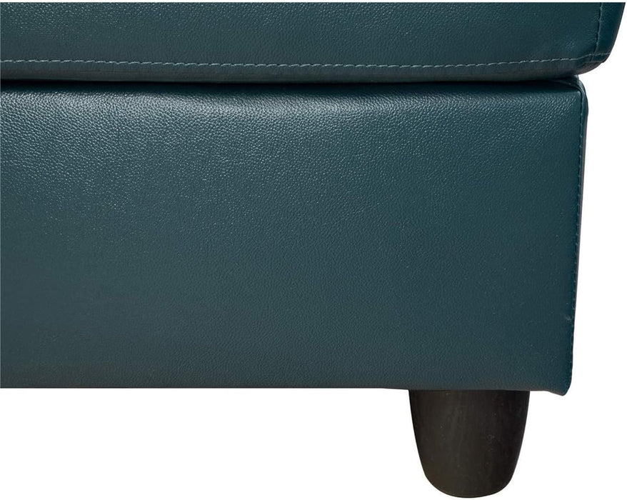 Sectional Sofa Faux Leather Modern L Shaped Couch Set 103.5”Wide Including Chaise and 3 Seating Sofa with Storage Ottoman for Living Room Furniture (Right Hand Facing, A-Denim)