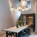 Brass Pendant Light Fixture Chandelier Glass Bulbs