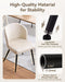 Upholstered Faux Leather Dining Chairs Set of 4, Cream White