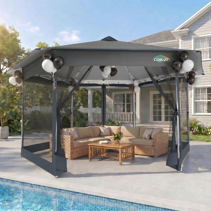 16x16 Pop Up Gazebo Weatherproof MosquitoNetting Shelter