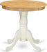 EMT-OLW-TP Eden Dining Room Table - a round Kitchen Table Top with Pedestal Base, 30X30 Inch, Oak & Linen White