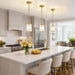 Brushed Gold Crystal Pendant Lights Kitchen Island