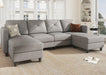 Light Gray U-Shaped Sectional Sofa with Chaise