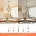 Modern Gold Crystal Chandeliers for Dining Room Pendant 4-Light Rustic Farmhouse Chandelier with round Metal Lampshade for Living Room Kitchen Island Hallway Bedroom Foyer