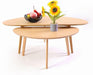 Small Oval Coffee Table Mid Century Modern for Living Room Center Minimalist Display Coffe Table,Nature Wood,18.9" D X 33.47" W 15.75" H