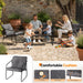 4 Piece Patio Conversation Set, Outdoor Furniture Set with Glass Coffee Table & Comfortable Cushion, All-Weather Cushioned Seating for Garden, Backyard, Porch, Grey