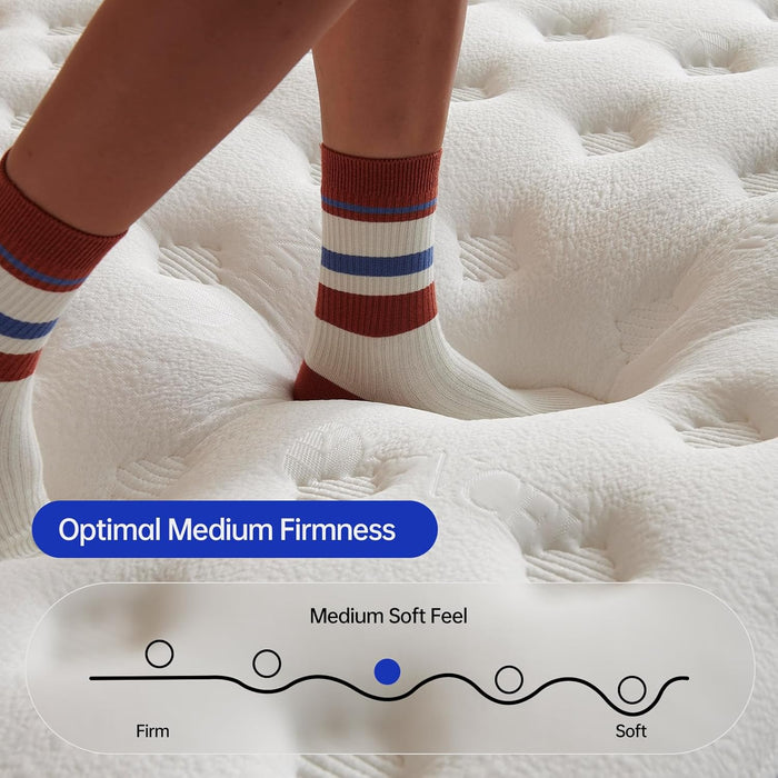 Queen Size Mattress, 12 Inch Hybrid Mattress in a Box, Gel Memory Foam, Individually Wrapped Pocket Coils Innerspring, Pressure Relief, Medium Firm (12 INCH, Queen (New))