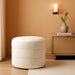Storage round Ottoman with Removable Lid | Home Décor|Upholstered round Foot Rest Ottoman - Cream Boucle