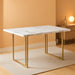 Cosmoliving Astor Dining Table, White Marble Top with Gold Legs