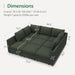 Emerald Green Modular Sleeper Sofa With HiddenStorageCompartment