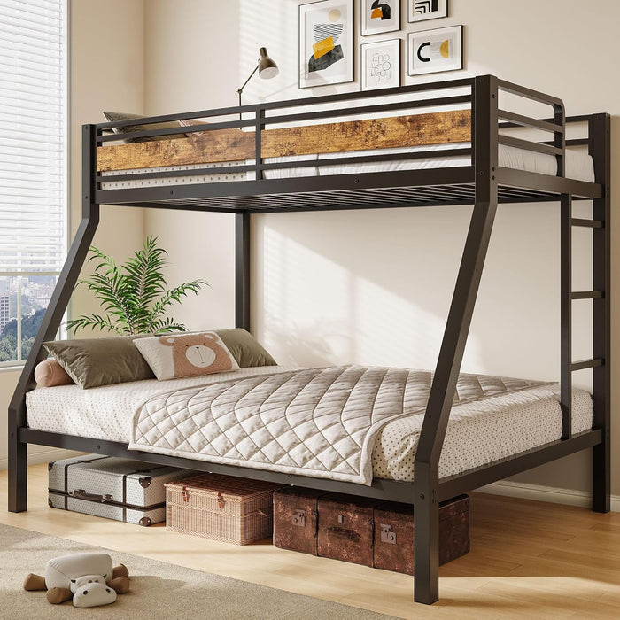 TwinOverFull Bunk Bed With Industrial Guardrail System