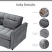 54 Inches Convertible Sofa Bed With AdjustableBackrest